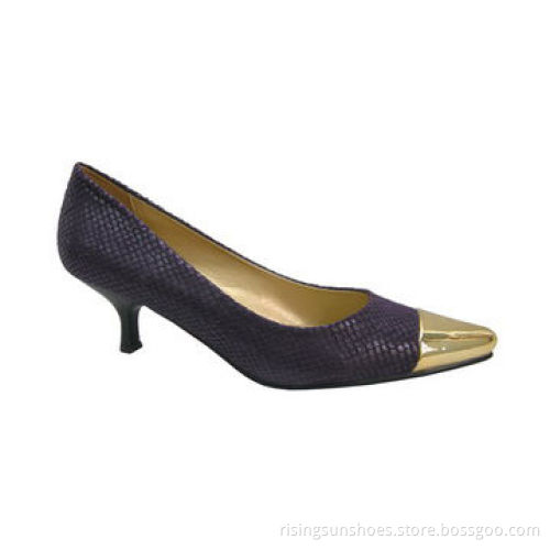 High-heel Dress Shoe, Pointed Metal Cap, Trendy Upper + Comfort Fitting, Various Colors Available